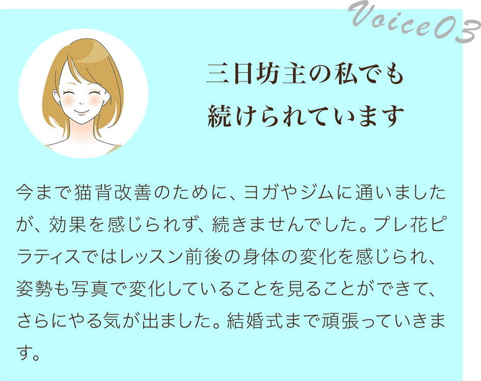 三日坊主の私でも続けられています